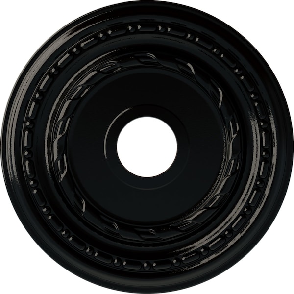 Ekena Millwork Dublin Ceiling Medallion (Fits Canopies up to 5 1/8"), 17 7/8"OD x 3 5/8"ID x 1 1/4"P, Black Pearl CM17DUBPS - main